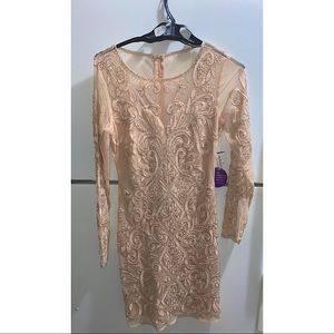 Pink Cream embroidered Windsor dress